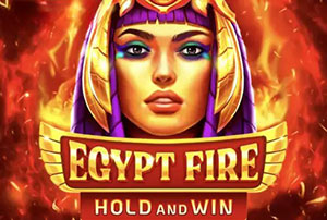 An image showing a vibrant Egyptian-themed slot game called "Egypt Fire," depicting symbols such as ancient Egyptian gods, pyramids, and hieroglyphics in rich, warm colors.